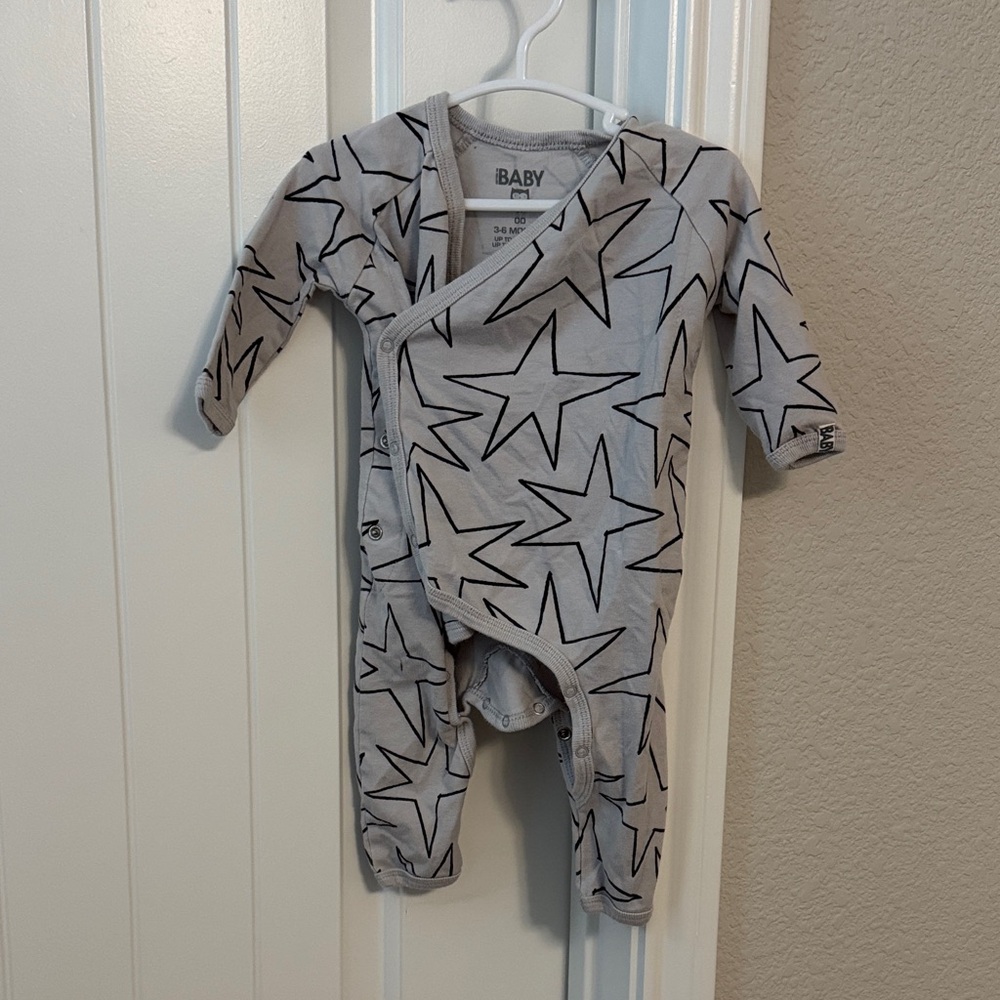 Starry Gray Baby Footie